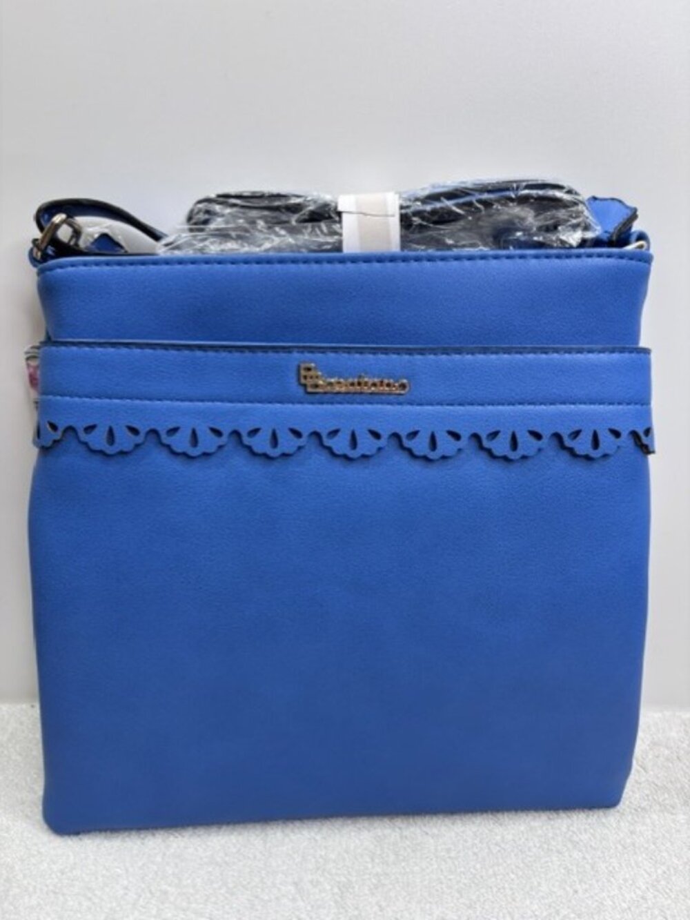 B BRENTANO Vegan Leather Medium Crossbody Bag Blue NWT